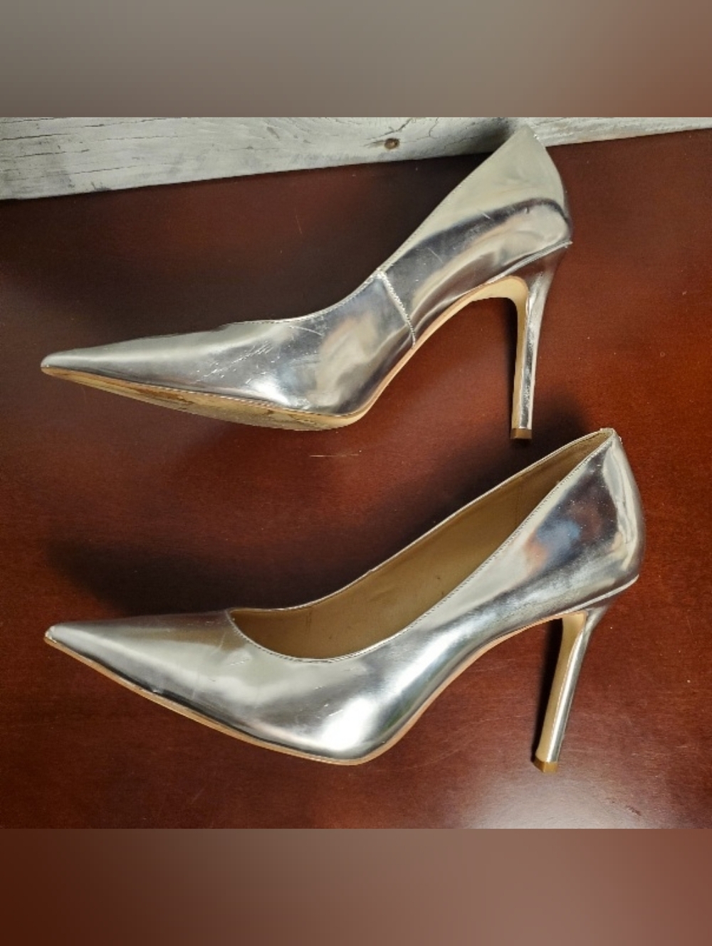 Sam Edelman Hazel Pointed Toe Pumps, Size: 10.5, Silver Metallic - Picture 6 of 11